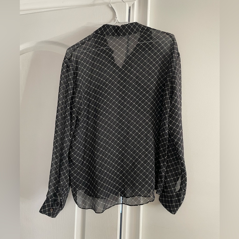 Club Monaco Black and White Grid women’s Shirt - Picture 3 of 5